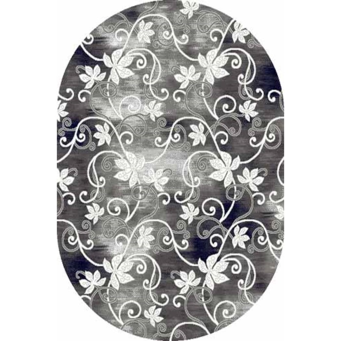 Ковёр БЦФ ПП SILVER d218, 1,8 × 2,5 м, овал, GRAY