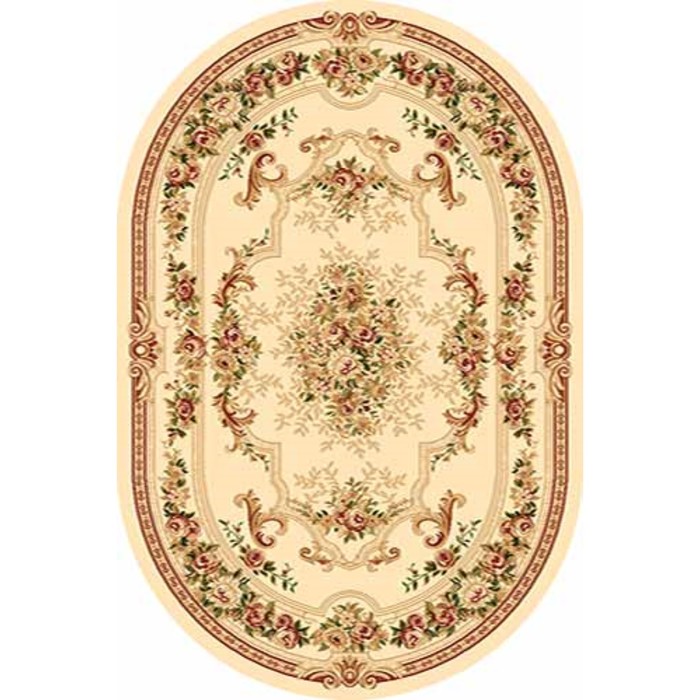 Ковёр Хит-Сет ПП VALENCIA 4015, 1 × 2 м, овал, CREAM