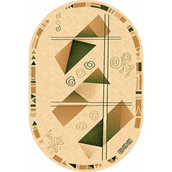Ковёр Хит-Сет ПП VALENCIA 5383, 1,5 × 3 м, овал, CREAM