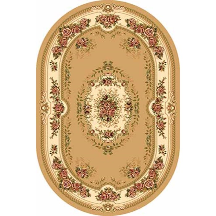 Ковёр Хит-Сет ПП VALENCIA d007, 1,5 × 2,3 м, овал, BEIGE