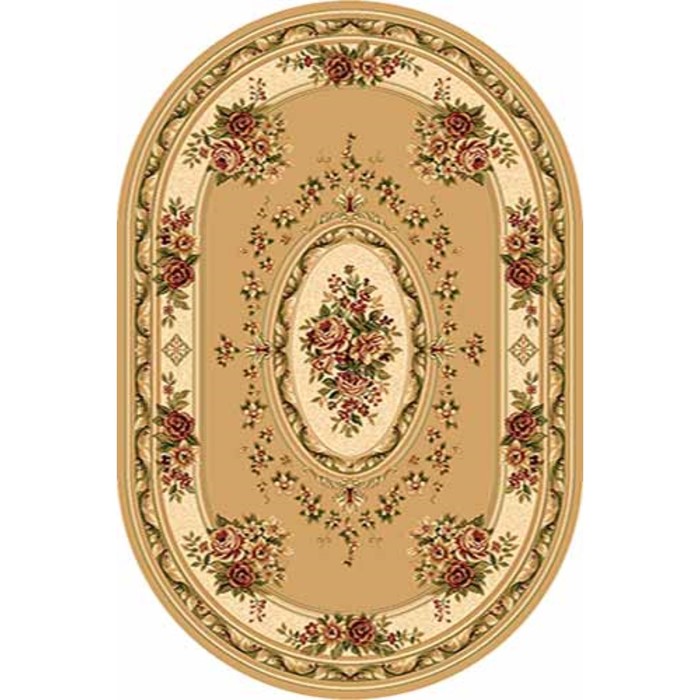 Ковёр Хит-Сет ПП VALENCIA d010, 1,5 × 4 м, овал, BEIGE