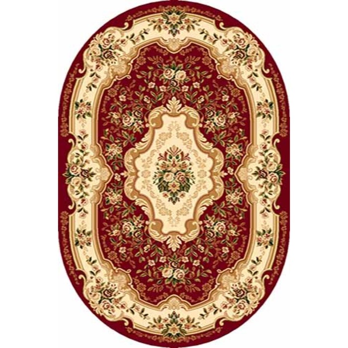Ковёр Хит-Сет ПП VALENCIA d017, 1,2 × 4 м, овал, RED