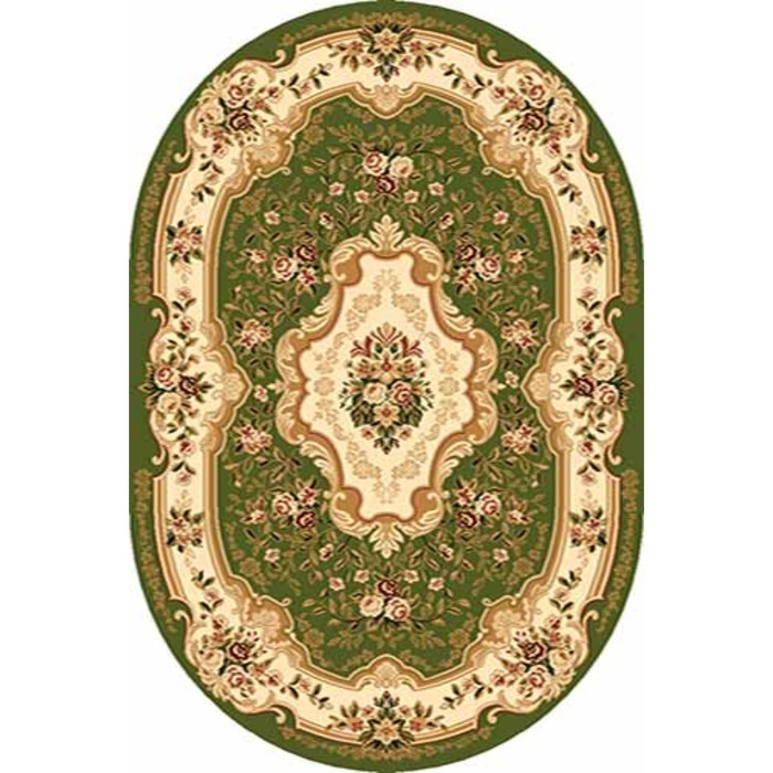 Ковёр Хит-Сет ПП VALENCIA d017, 1,5 × 2,3 м, овал, GREEN