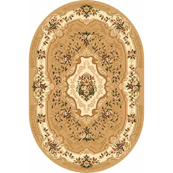 Ковёр Хит-Сет ПП VALENCIA d017, 1,5 × 3 м, овал, BEIGE