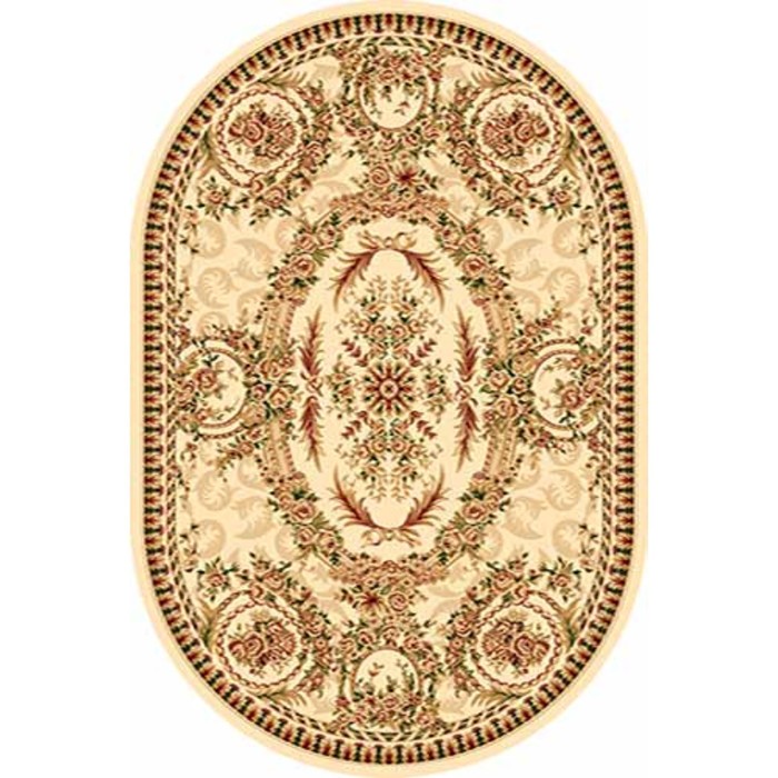 Ковёр Хит-Сет ПП VALENCIA d350, 1,5 × 4 м, овал, CREAM
