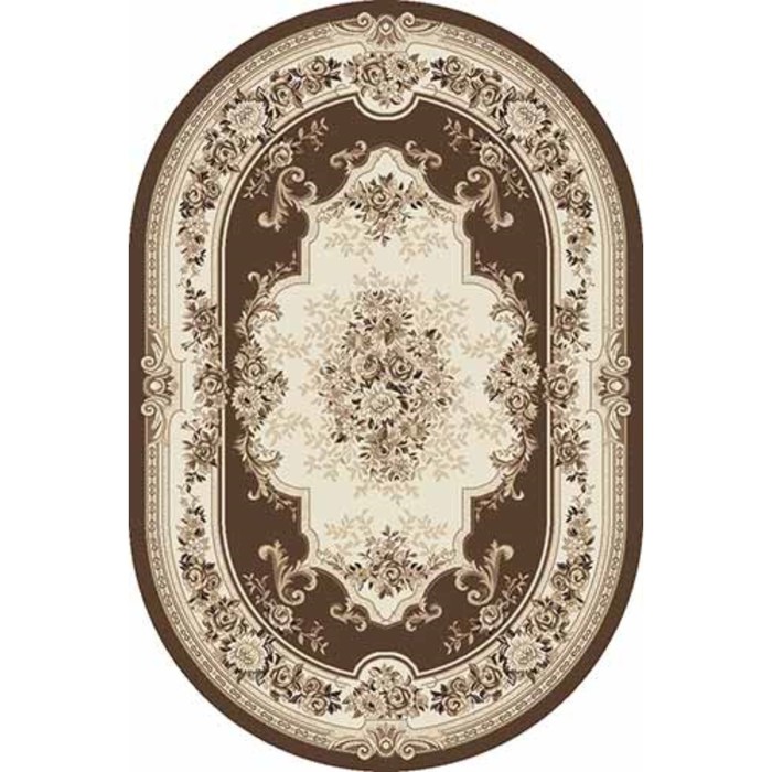 Ковёр Хит-Сет ПП VALENCIA DELUXE 4015, 1,5 × 2,3 м, овал, BROWN