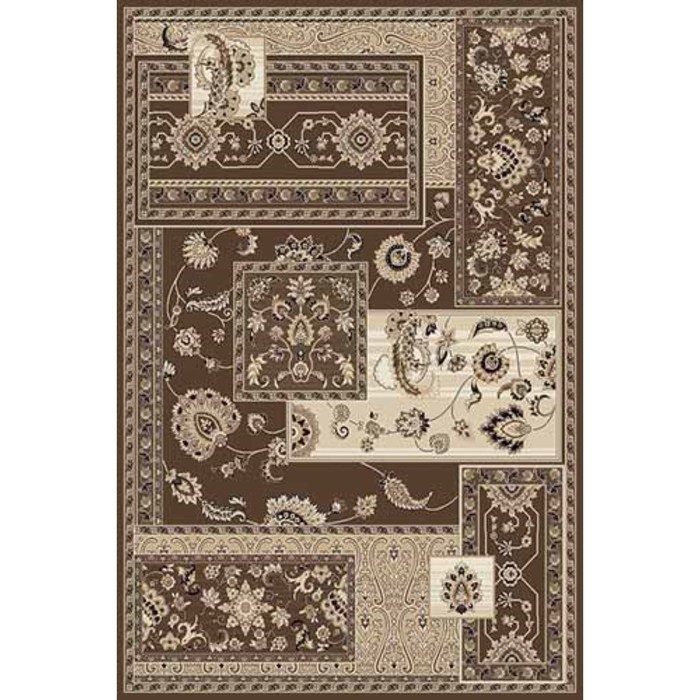 Ковёр Хит-Сет ПП VALENCIA DELUXE d248, 1,5 × 3 м, прямоугольный, BROWN