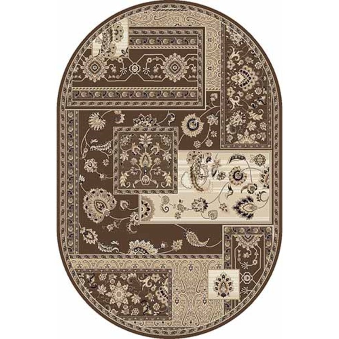 Ковёр Хит-Сет ПП VALENCIA DELUXE d248, 2,5 × 4 м, овал, BROWN