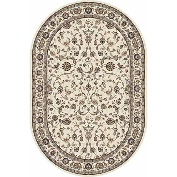Ковёр Хит-Сет ПП VALENCIA DELUXE d251, 2 × 4,5 м, овал, CREAM-BROWN