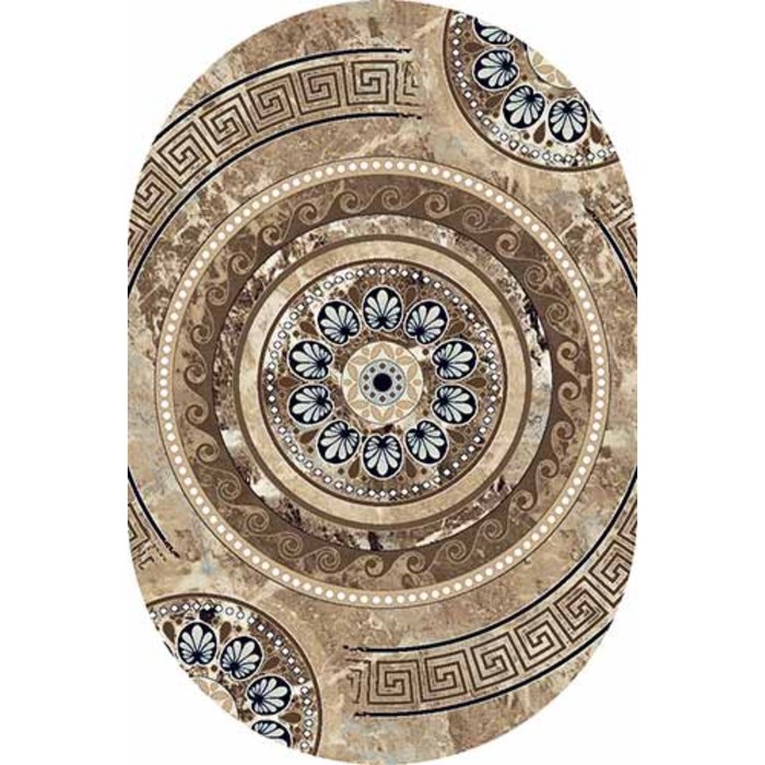 Ковёр Хит-Сет ПП VALENCIA DELUXE d300, 0,6 × 1,1 м, овал, BROWN