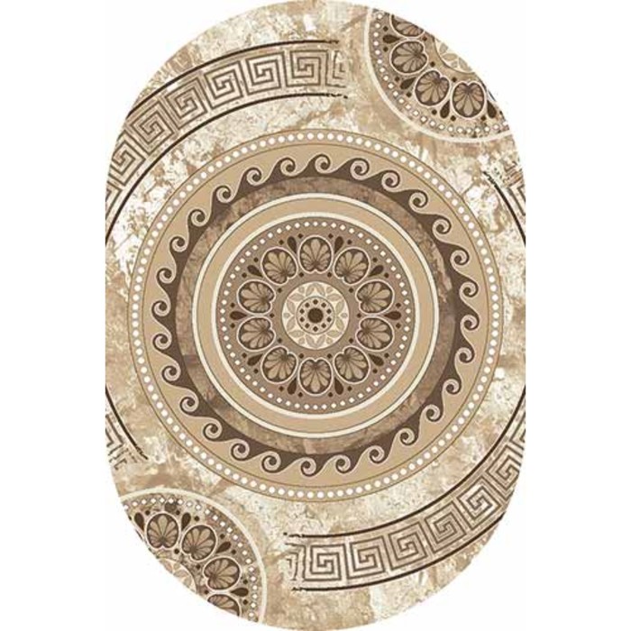Ковёр Хит-Сет ПП VALENCIA DELUXE d300, 2,5 × 3,5 м, овал, CREAM-BROWN