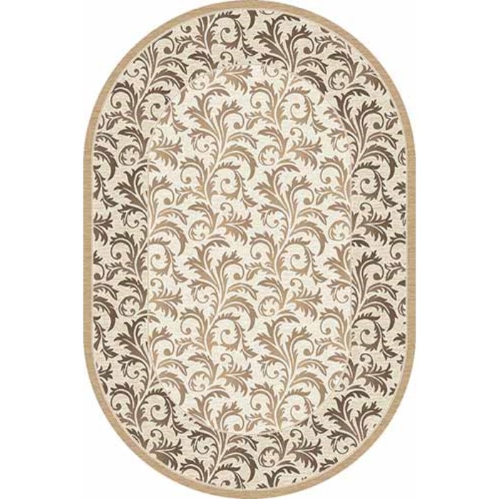 Ковёр Хит-Сет ПП VALENCIA DELUXE d327, 3 × 4 м, овал, CREAM-BROWN