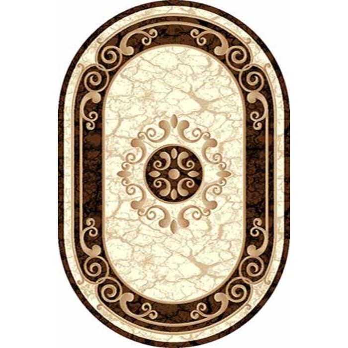 Ковёр Карвинг Фризе VISION DELUXE d045, 1 × 2 м, овал, CREAM-BROWN