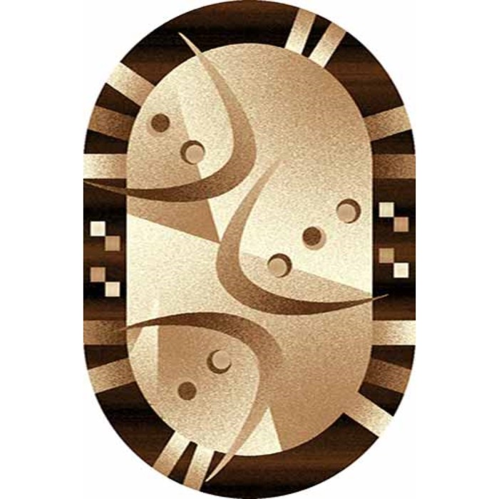 Ковёр Карвинг Фризе VISION DELUXE d089, 1,5 × 2,3 м, овал, BEIGE