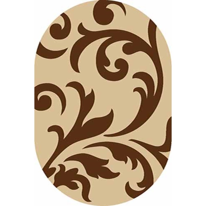 Ковёр Карвинг Фризе VISION DELUXE d129, 1 × 3 м, овал, BEIGE-BROWN