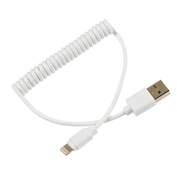 Провод для зарядки и передачи данных GAL 2626WT, USB - iPhone 5/6/7, 1м, витой, белый