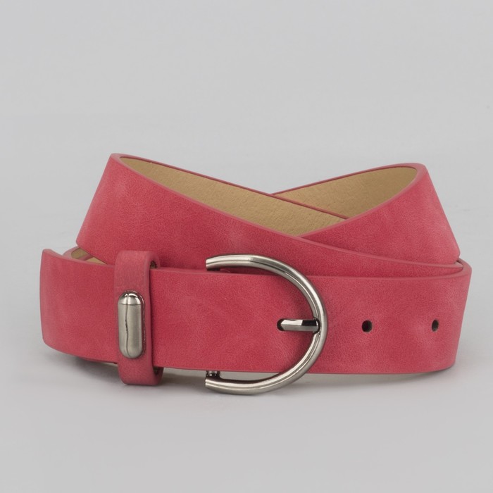 Ремень женский, пряжка тёмный металл, ширина - 3 см, цвет красный