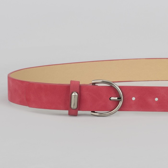 Ремень женский, пряжка тёмный металл, ширина - 3 см, цвет красный