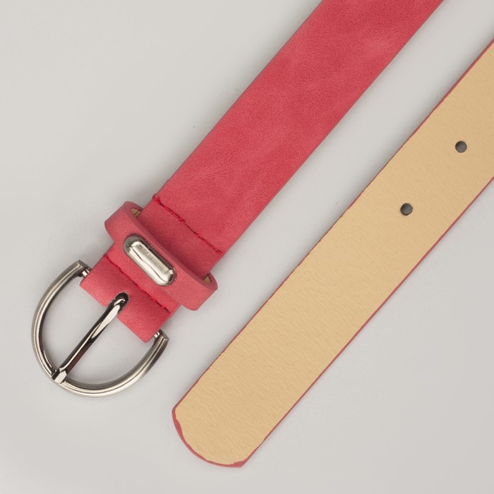 Ремень женский, пряжка тёмный металл, ширина - 3 см, цвет красный