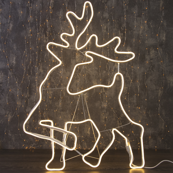 Фигура из неона "Олень благородный", 100 х 70 см, 6 метра, 600 LED, 220 В, ТЁПЛЫЙ БЕЛЫЙ
