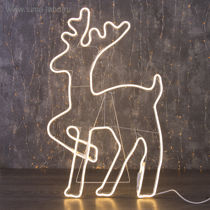 

Неоновая фигура «Олень», 90 × 50 см, 600 LED, 220 В, свечение тёплое белое
