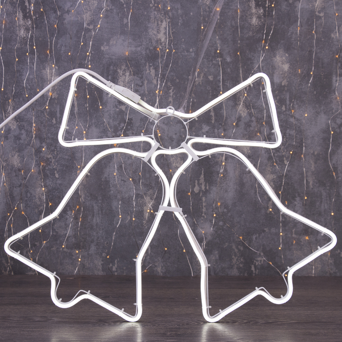 Фигура из неона "Колокольчик", 60 х 50 см, 3 метров, 360 LED, 220 В, БЕЛЫЙ