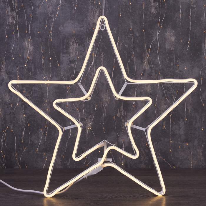 Фигура из неона "Звезда", 55 см, 3 метров, 360 LED, 220 В, ТЁПЛЫЙ БЕЛЫЙ