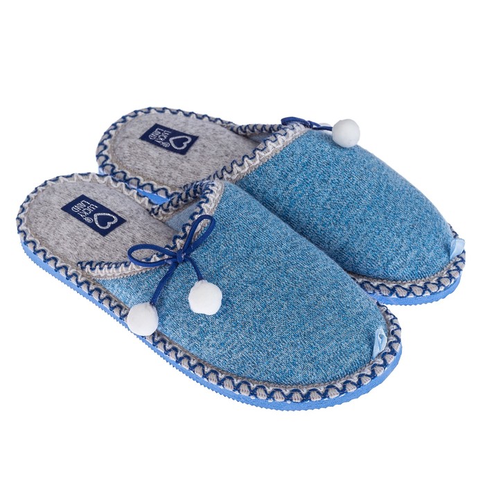 Тапочки женские арт. 3111 W-CH-C (голубой/серый) (р. 36)