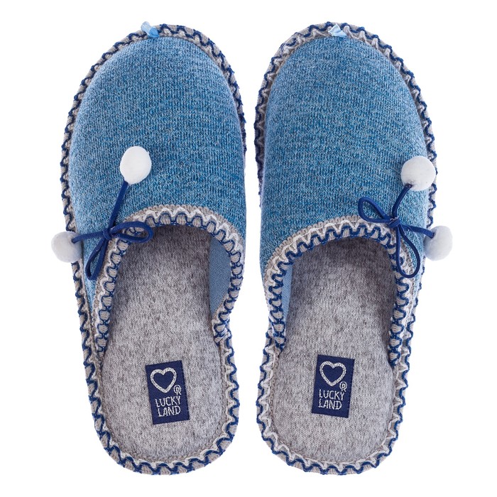 Тапочки женские арт. 3111 W-CH-C  (голубой/серый) (р. 40)