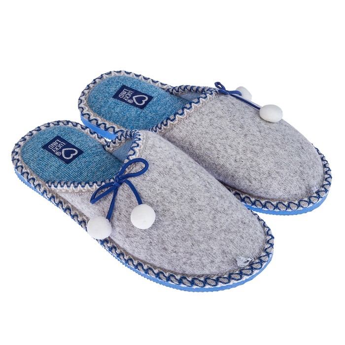 Тапочки женские арт. 3111 W-CH-C (серый/голубой) (р. 36)