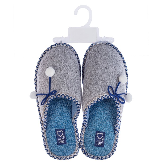 Тапочки женские арт. 3111 W-CH-C (серый/голубой) (р. 36)