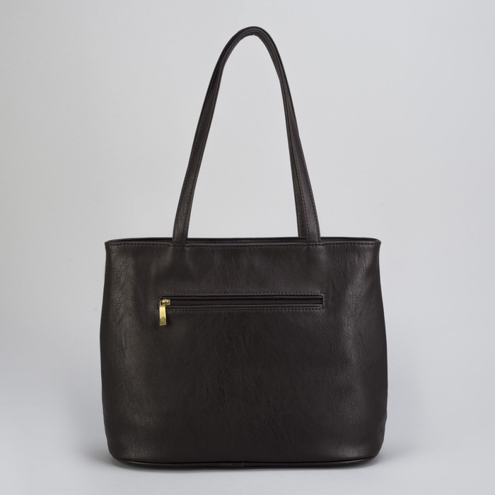 Сумка женская, отдел с перегородкой на молнии, наружный карман, цвет коричневый