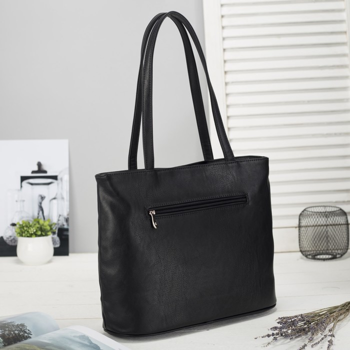 Сумка женская, отдел с перегородкой на молнии, наружный карман, цвет чёрный