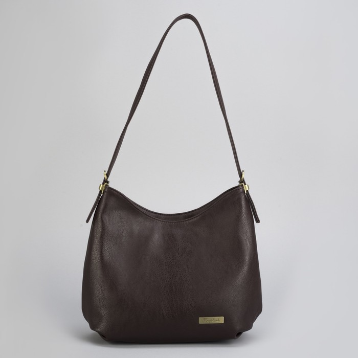 Сумка женская, 1 отдел на молнии, наружный карман, длинный ремень, цвет коричневый