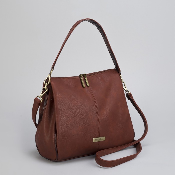 Сумка женская, 1 отдел на молнии, наружный карман, цвет рыжий