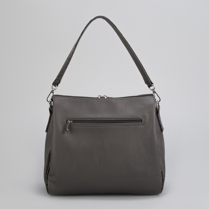Сумка женская, 1 отдел на молнии, наружный карман, цвет светло-серый