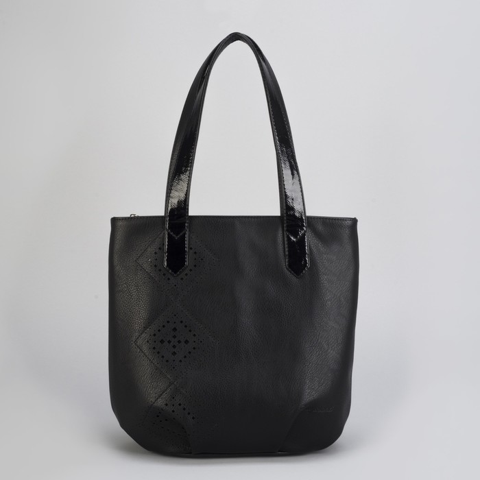 Сумка женская, отдел с перегородкой на молнии, наружный карман, цвет чёрный