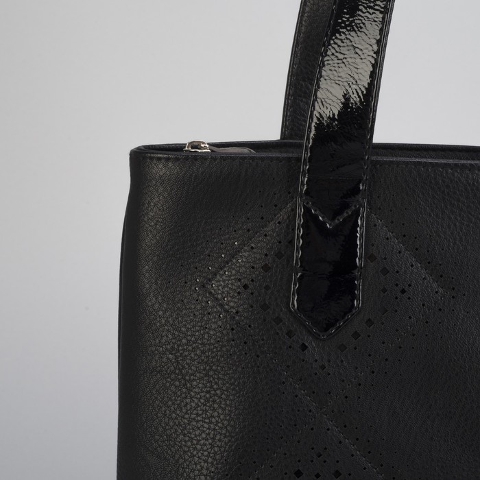 Сумка женская, отдел с перегородкой на молнии, наружный карман, цвет чёрный