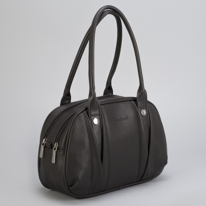 Сумка женская, 2 отдела на молнии, наружный карман, цвет серый