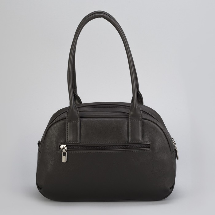 Сумка женская, 2 отдела на молнии, наружный карман, цвет серый