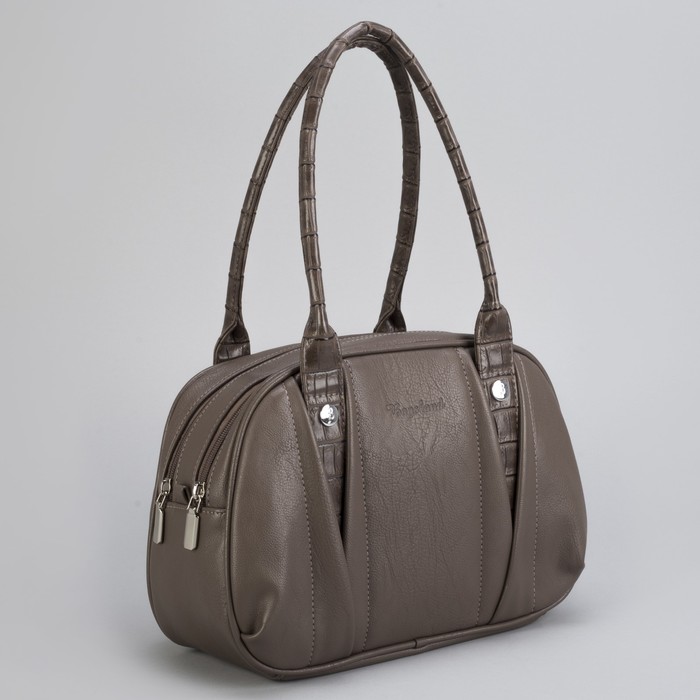 Сумка женская, 2 отдела на молнии, наружный карман, цвет коричневый