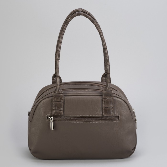 Сумка женская, 2 отдела на молнии, наружный карман, цвет коричневый