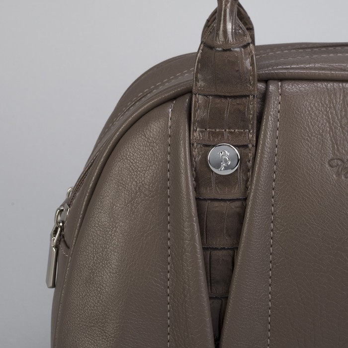 Сумка женская, 2 отдела на молнии, наружный карман, цвет коричневый