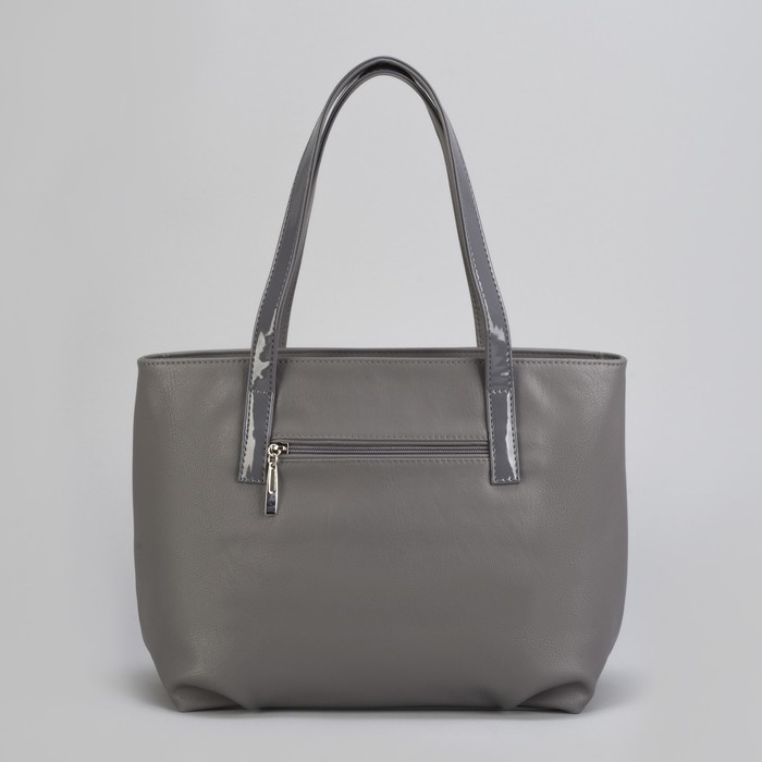 Сумка женская, отдел с перегородкой на молнии, цвет серый