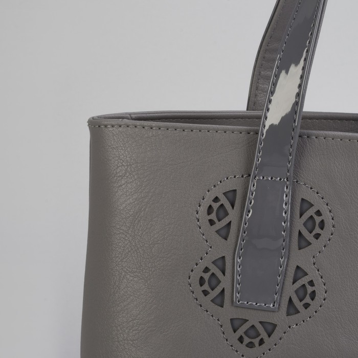 Сумка женская, отдел с перегородкой на молнии, цвет серый