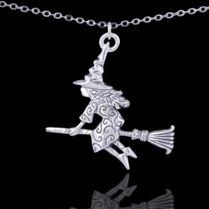 Кулон "Ведьмочка", цвет чернёное серебро