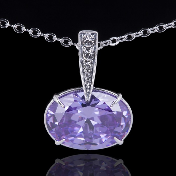 Кулон "Вельмера", цвет фиолетовый в чернёном серебре