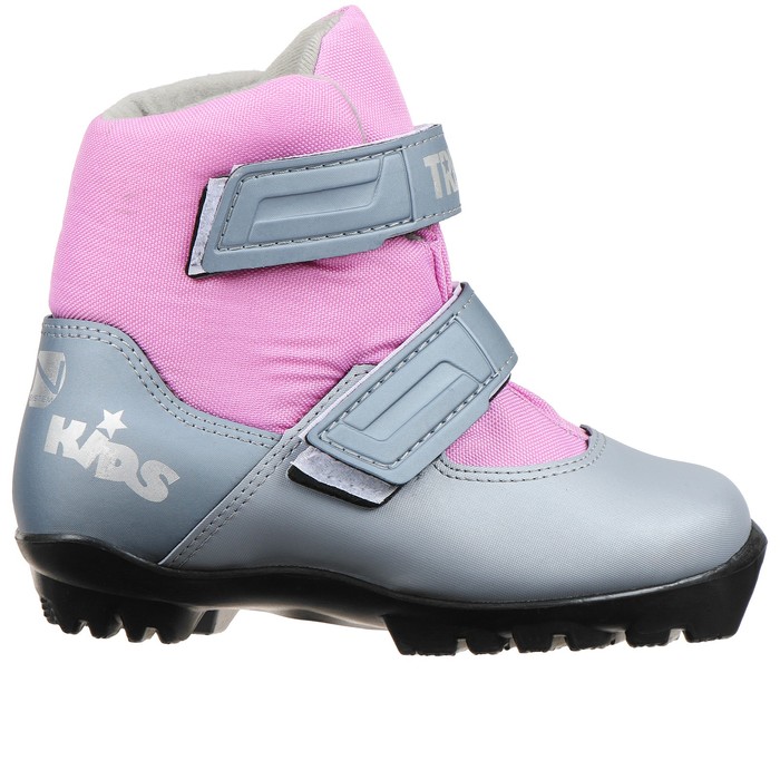 Ботинки лыжные TREK Kids NNN ИК, цвет металлик, лого серебро, размер 34