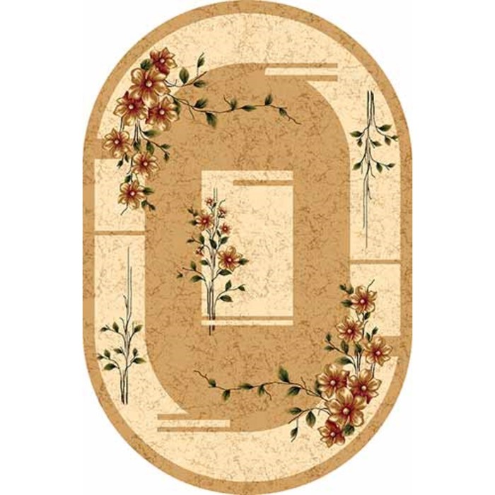 Ковер Heat-set DA VINCI d024, 2 × 3,5 м, овал, BEIGE