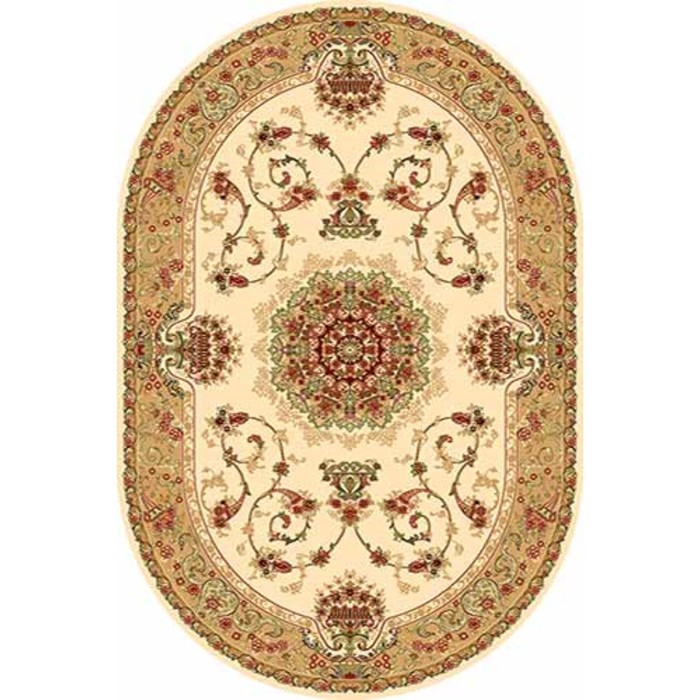 Ковёр Heat-Set IZMIR d037, 1,5 × 2,3 м, овал, CREAM